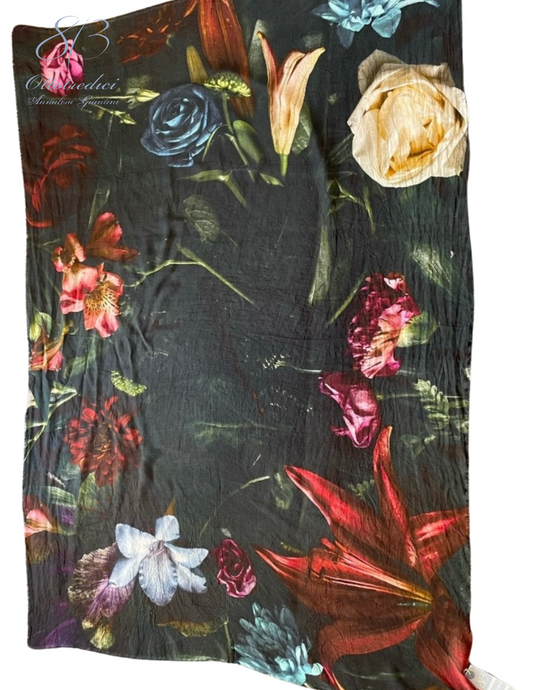 813 | Ottotredici | Black Floral Scarf