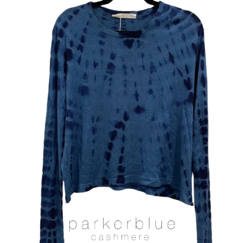 Parker Blue Cashmere blue and black tie dye sweater