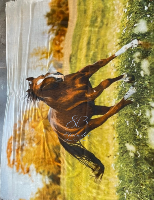 813 | Ottotredici | Horse Print Scarf