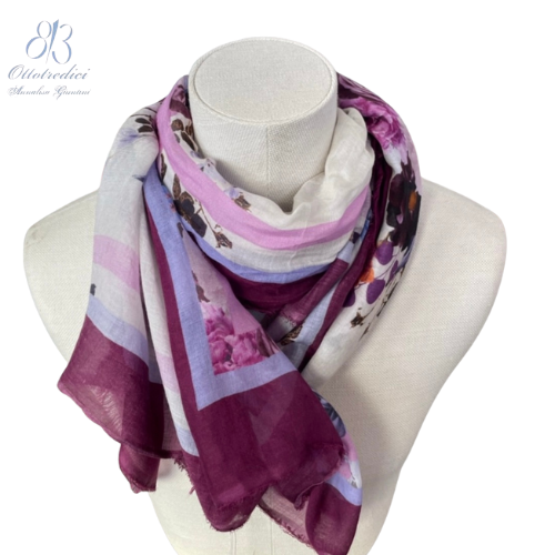 813 | Ottotredici | Purple Floral Scarf
