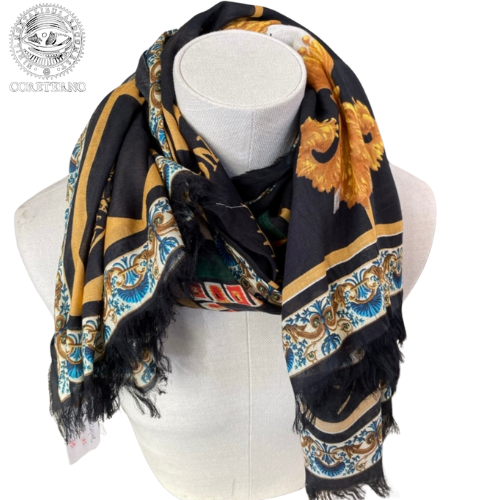 Coreterno | Black and Gold Romanesque Print Scarf