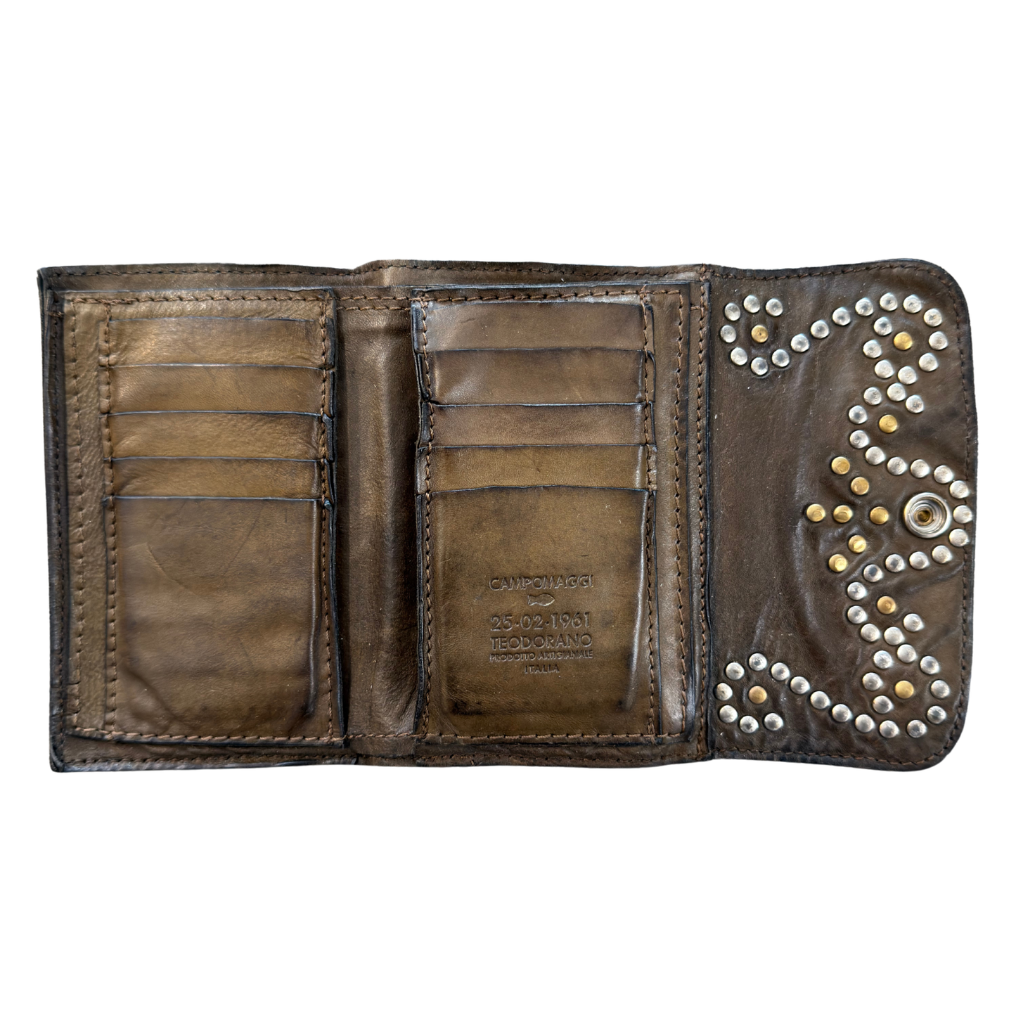 Studded Campomaggi Wallet in Military