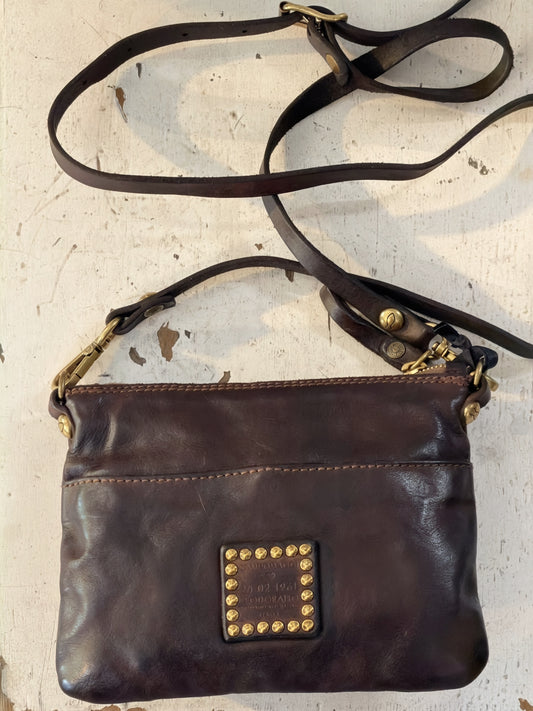 Campomaggi Leather Studded & Embellished Cross-Body Bag in Moro
