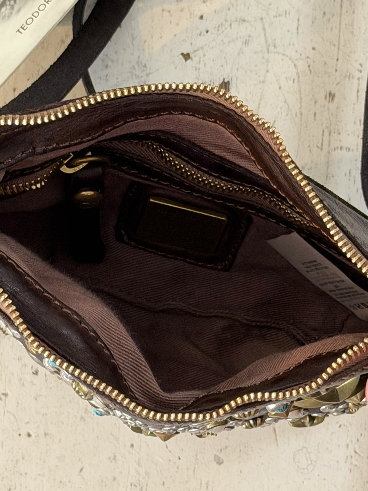Campomaggi Leather Studded & Embellished Cross-Body Bag in Moro