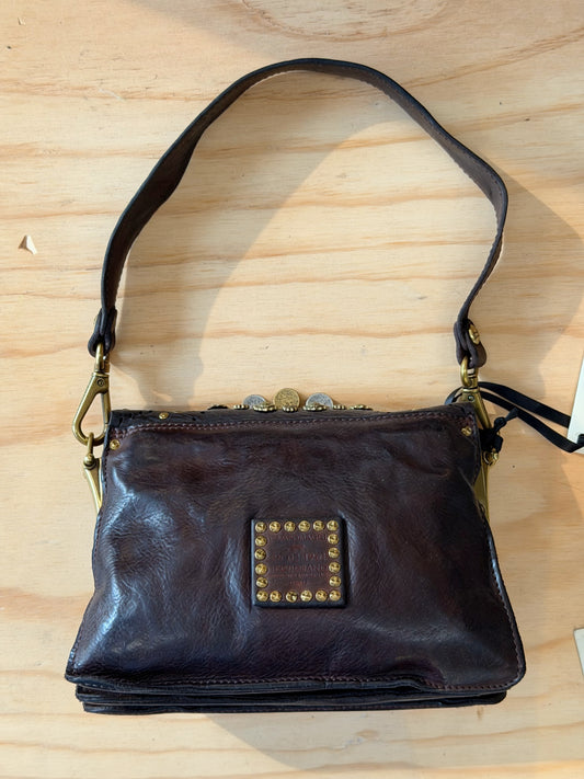 Campomaggi Leather Studded & Embellished Shoulder Bag in Moro