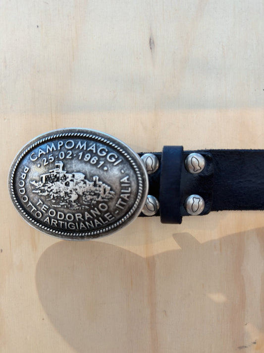 Campomaggi Leather Belt in Blue