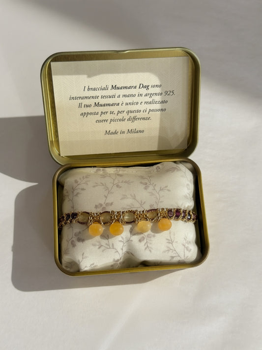 Dag Gioielli Bracelet 14k Gold Plated with Semi-Precious Stones