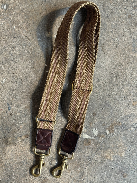 Campomaggi Woven Cross-Body Bag Strap in Natural and Moro Leather
