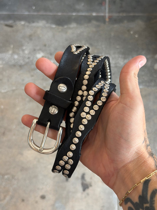 Campomaggi Leather Studded Belt in Black