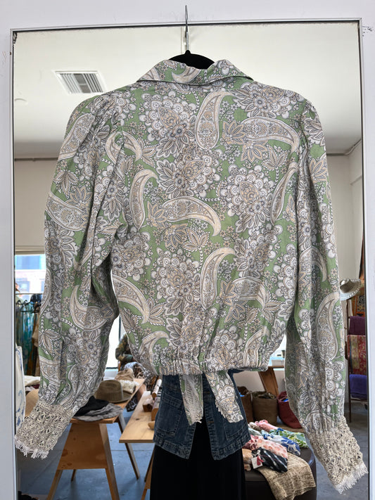 Temptation Positano Green Patterned Top