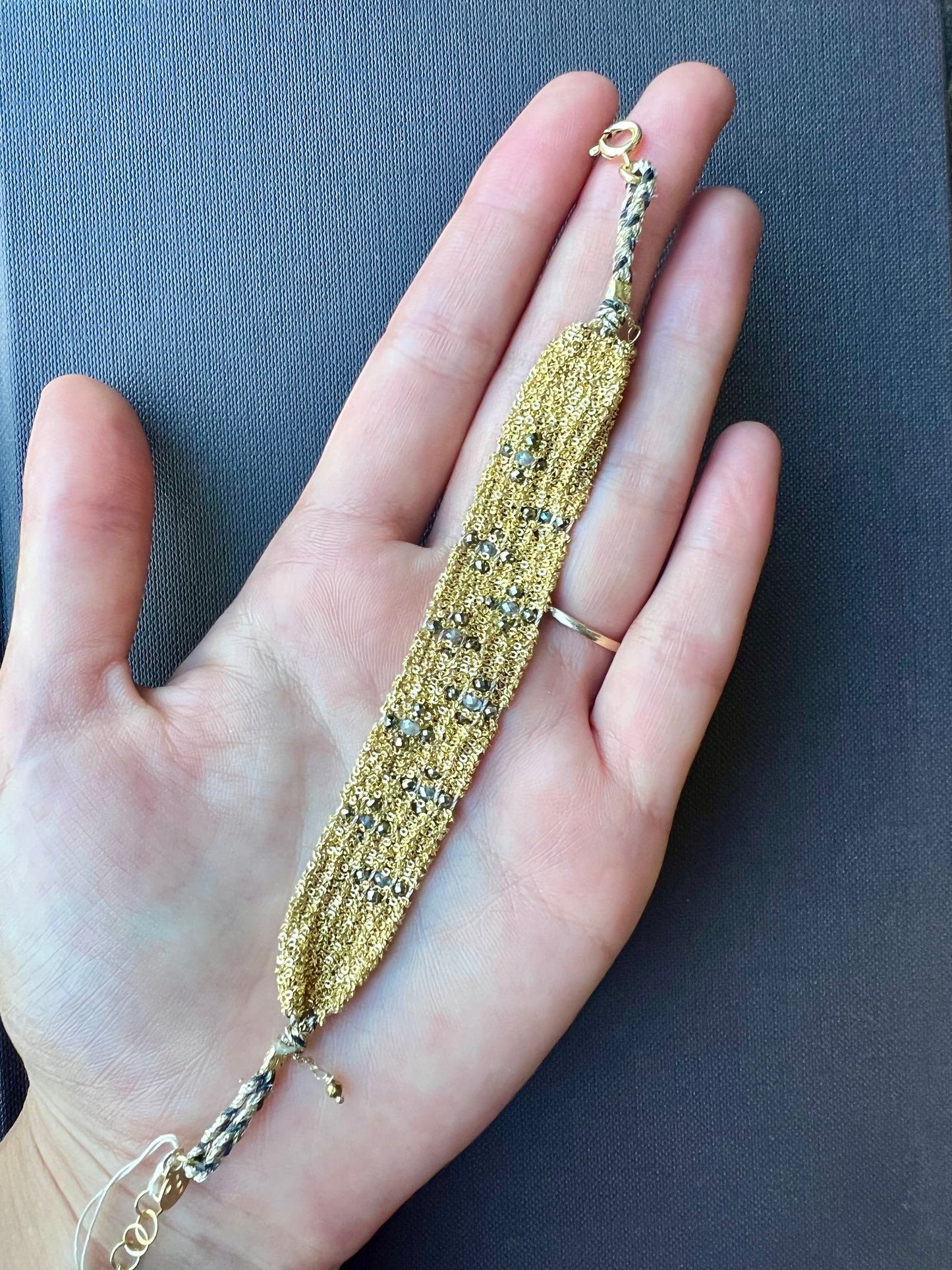 Dag Gold Woven Gemstone Stars Bracelet