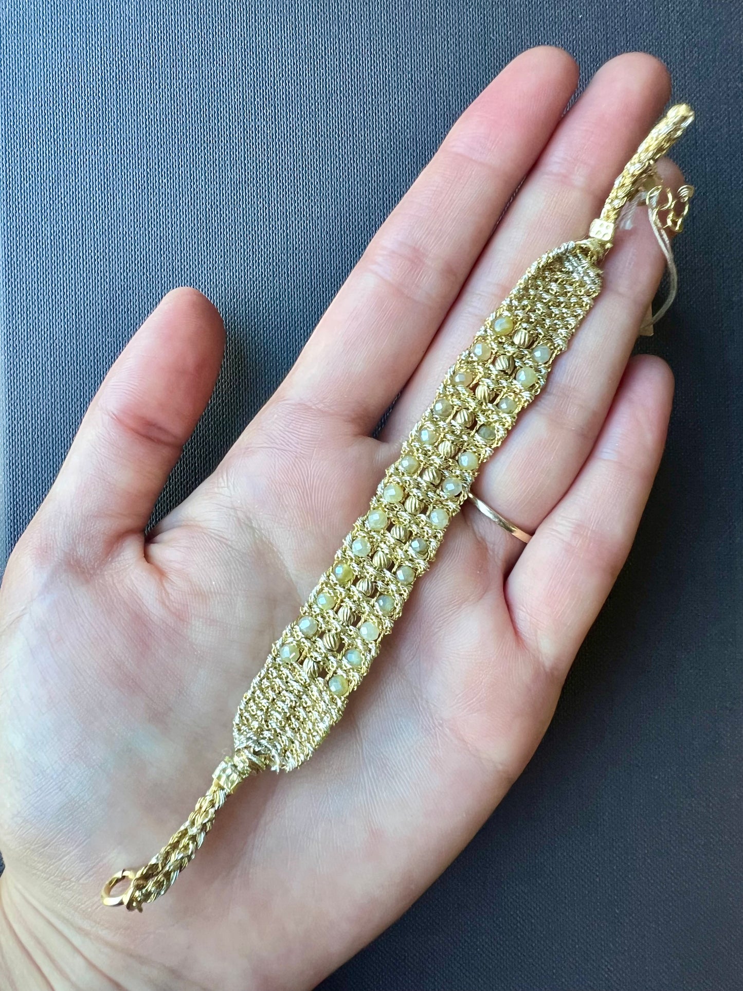 DAG Gold Moonstone Woven Bracelet