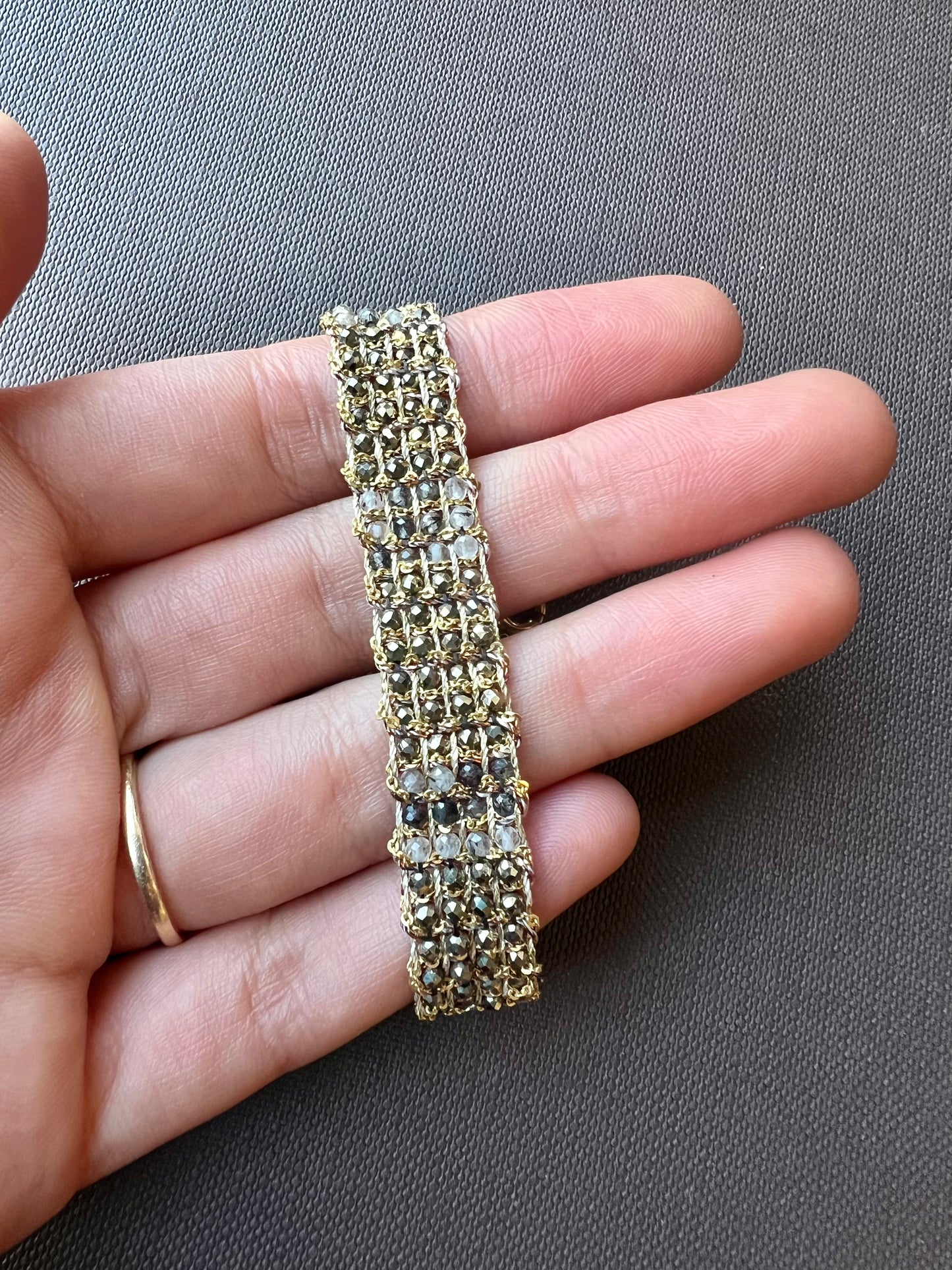 Dag Woven Gold Gemstone Bracelet