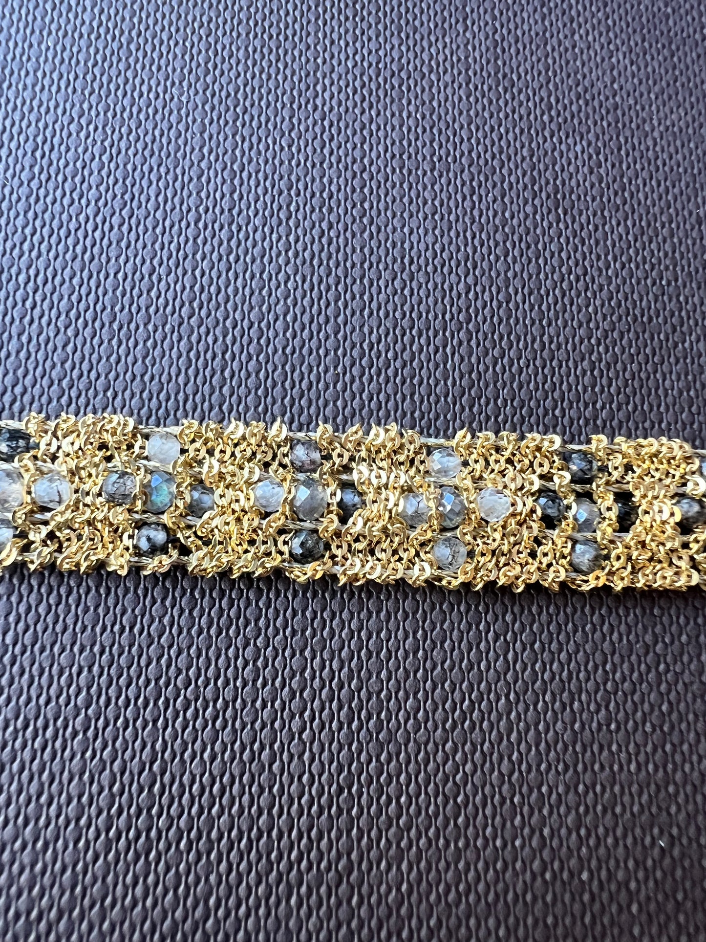 Dag Woven Gold Gemstones Stars Bracelet