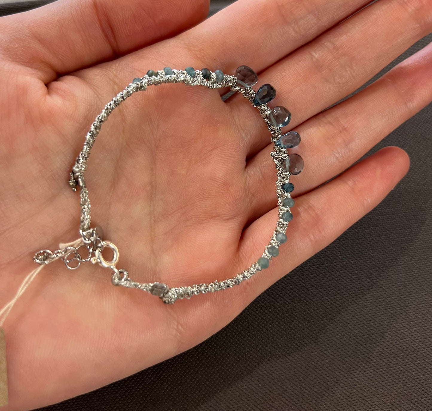 Dag Silver Woven Gemstone Bracelet