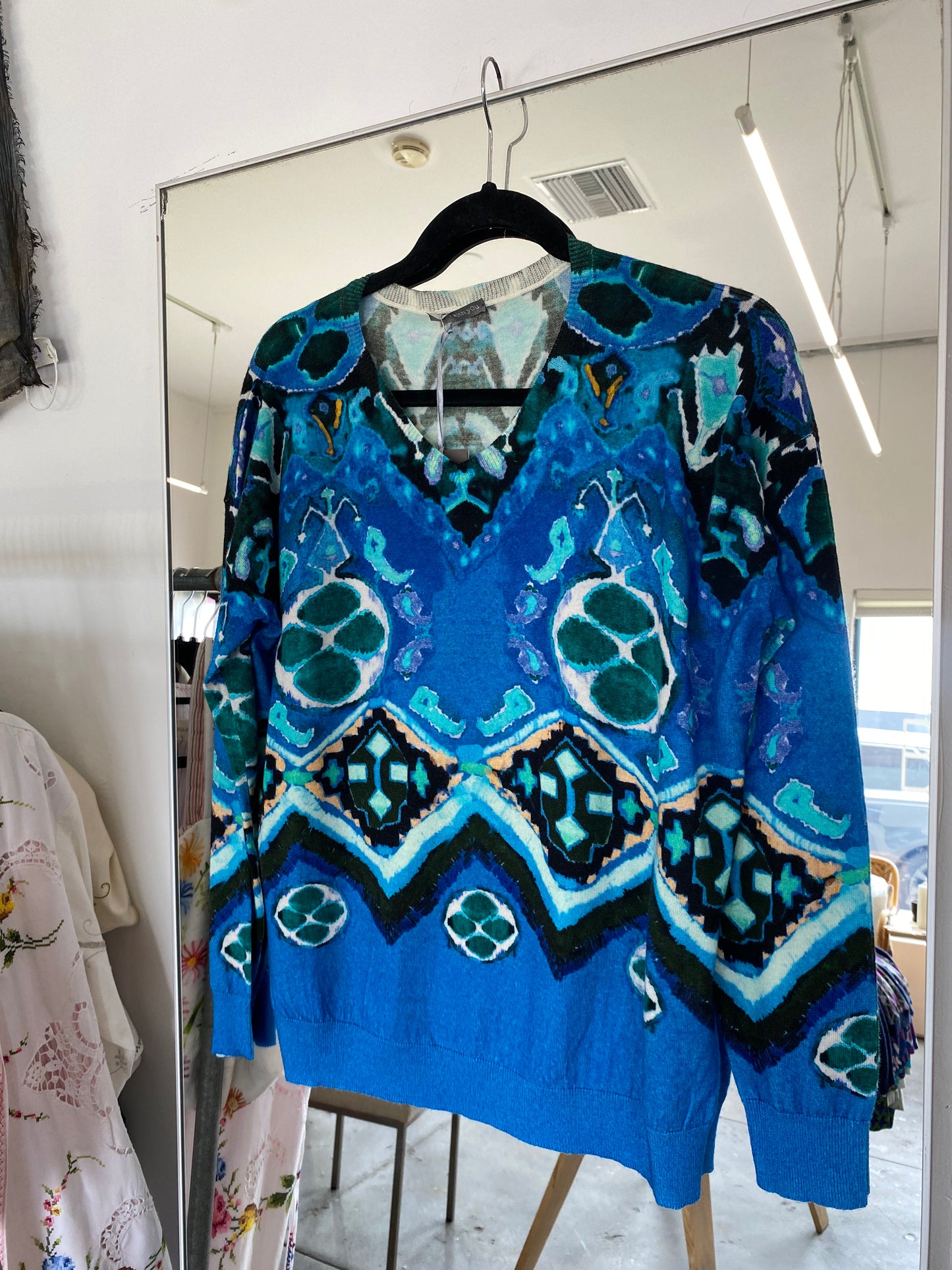 Blue and Green In Bed With you Sweater