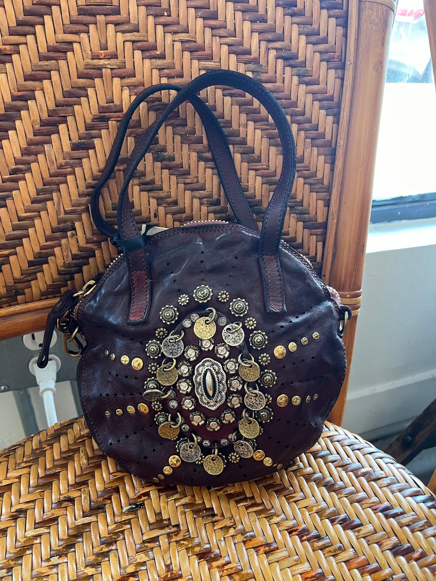 Campomaggi Embellished Purse in Vinaccia