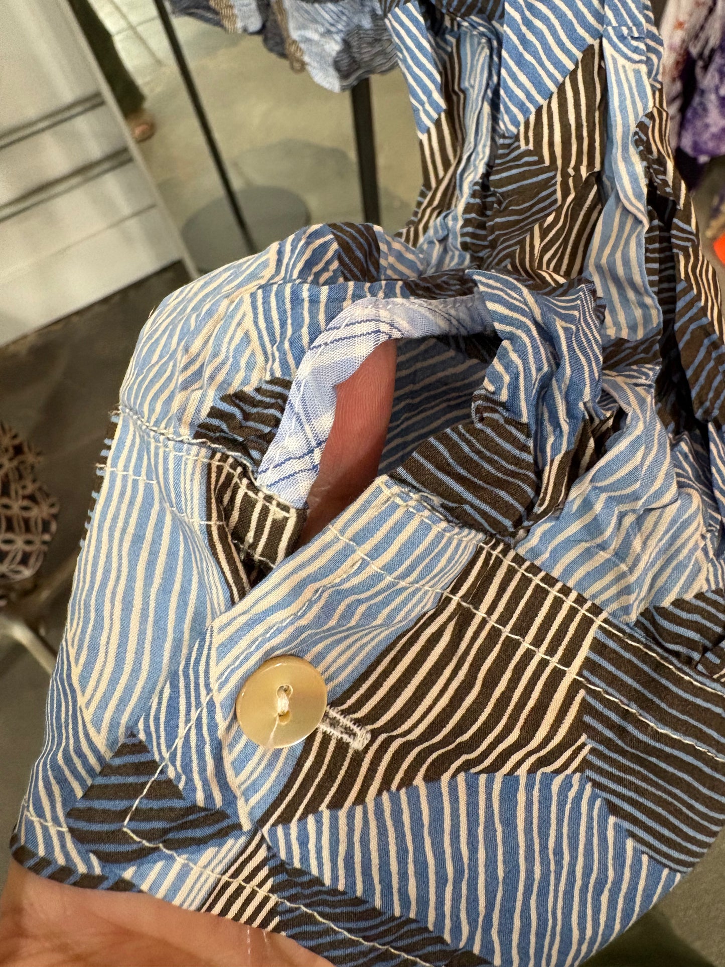 Miki Thumb Washed Cotton Geo Print Classic Shirt