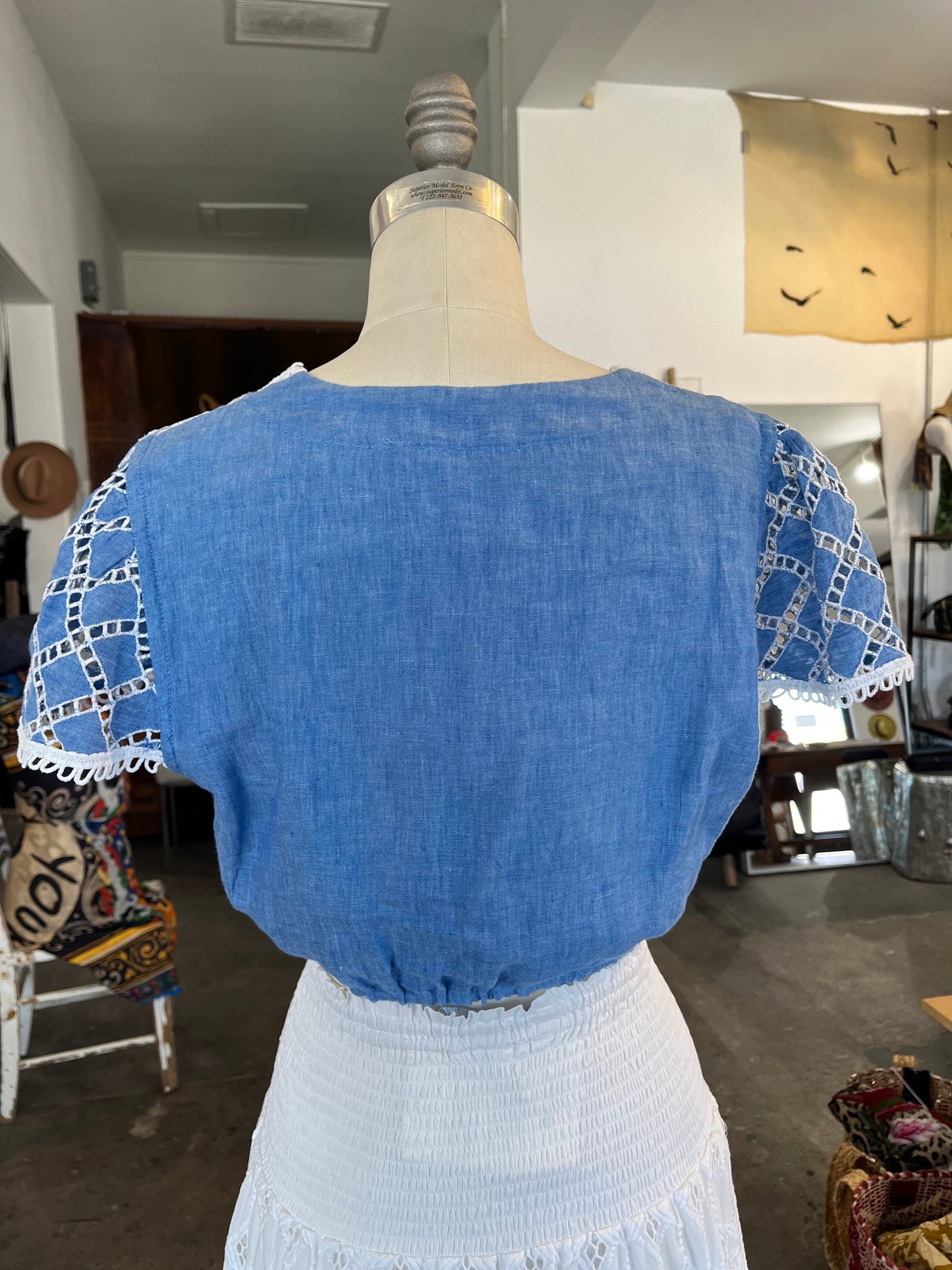 Temptation Positano Piperita Jean Top in White with Tie-front Closure