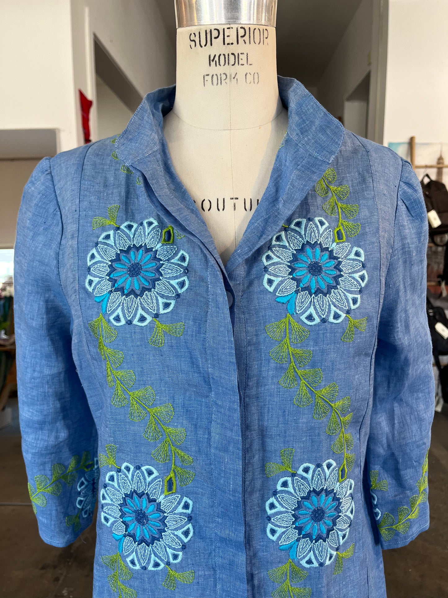 Temptation Positano Cumino Button Down Dress in Blue