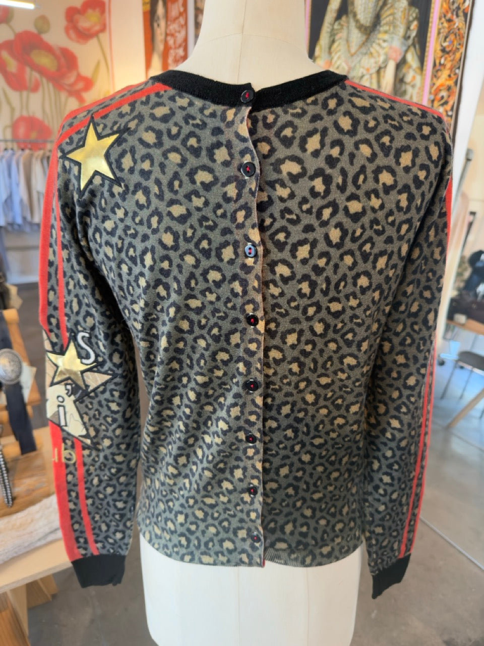 Jei's Merino Wool Button Down Cardigan in Camouflage & Military