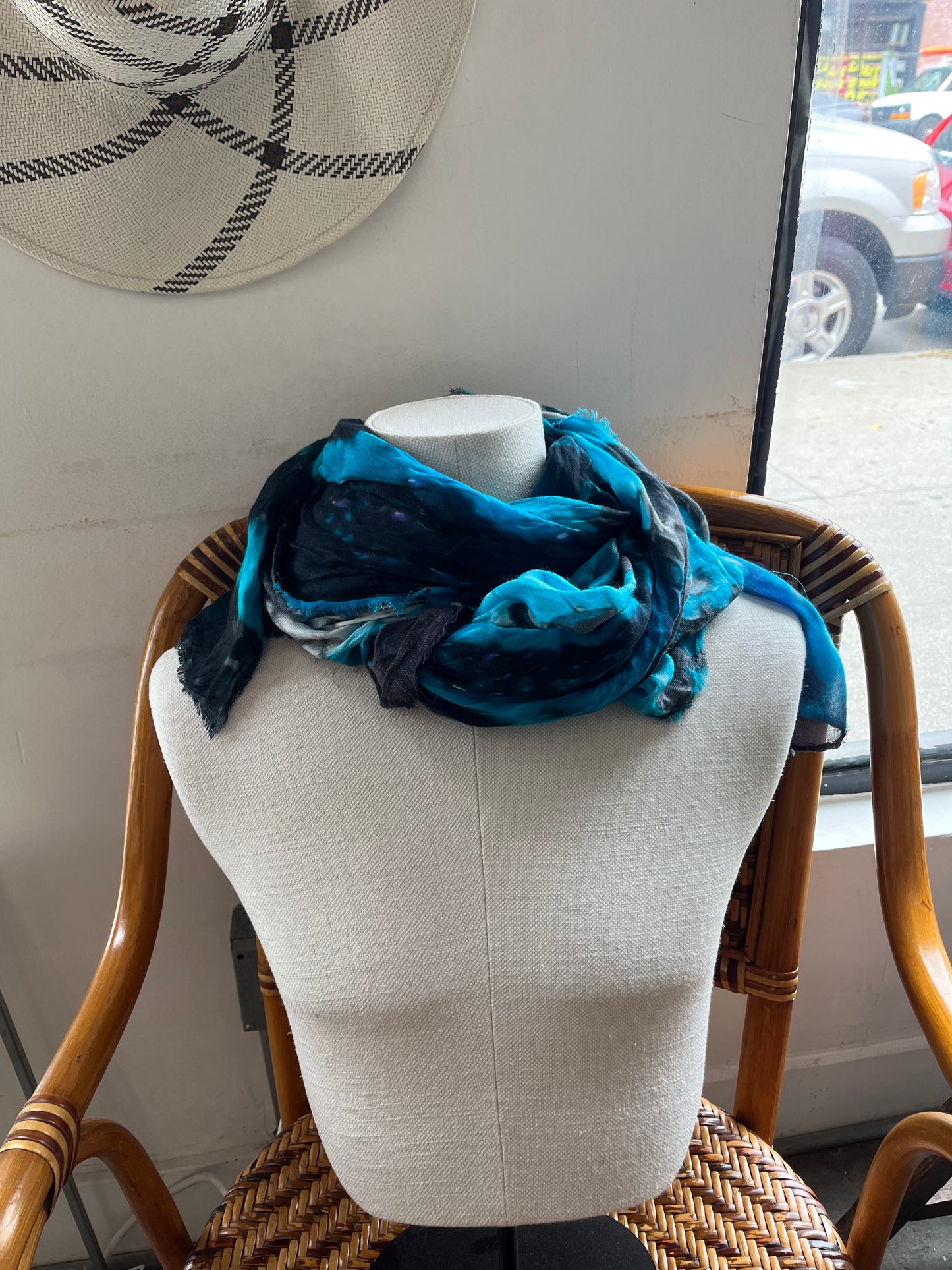813 Ottotredici Blue Snake Print Scarf
