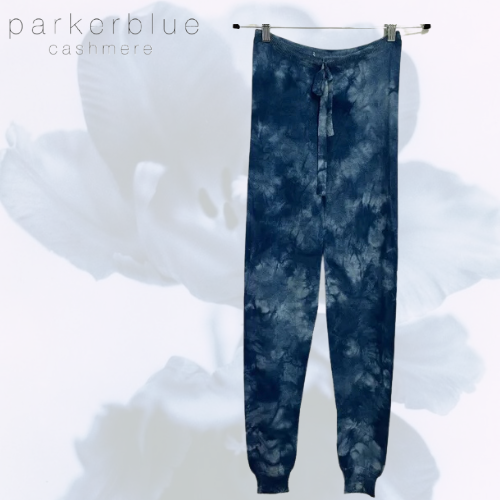 Parker Blue Cashmere black and blue tie dye sweatpants