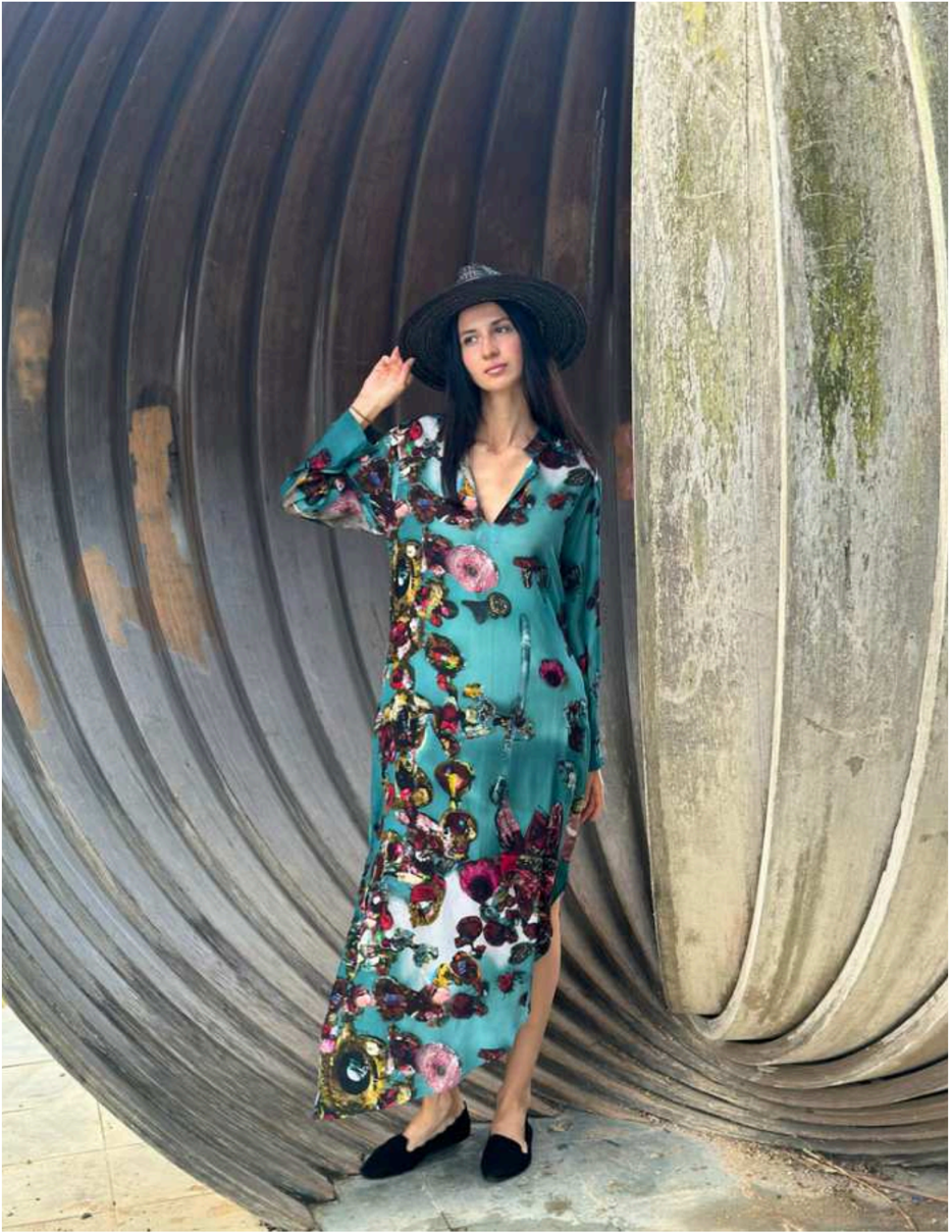 Yavi Floral Asymmetrical Dress