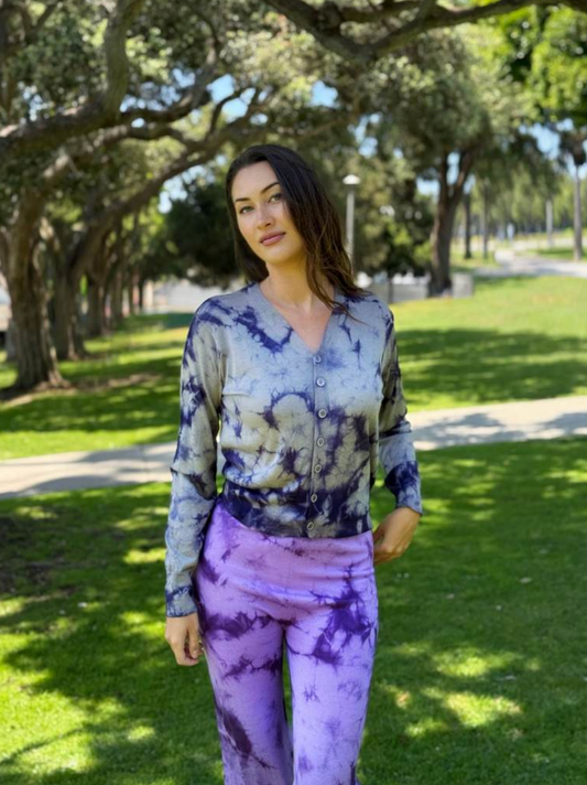 Parker Blue Cashmere Cardigan