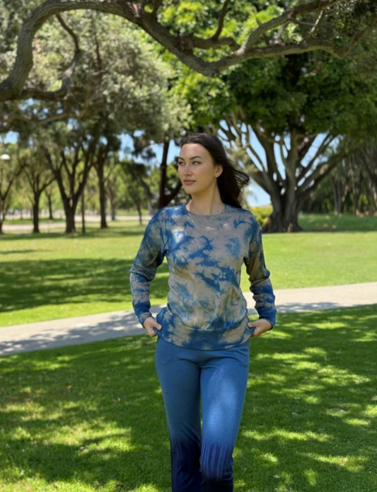 Parker Blue Cashmere Long Sleeve T-Shirt