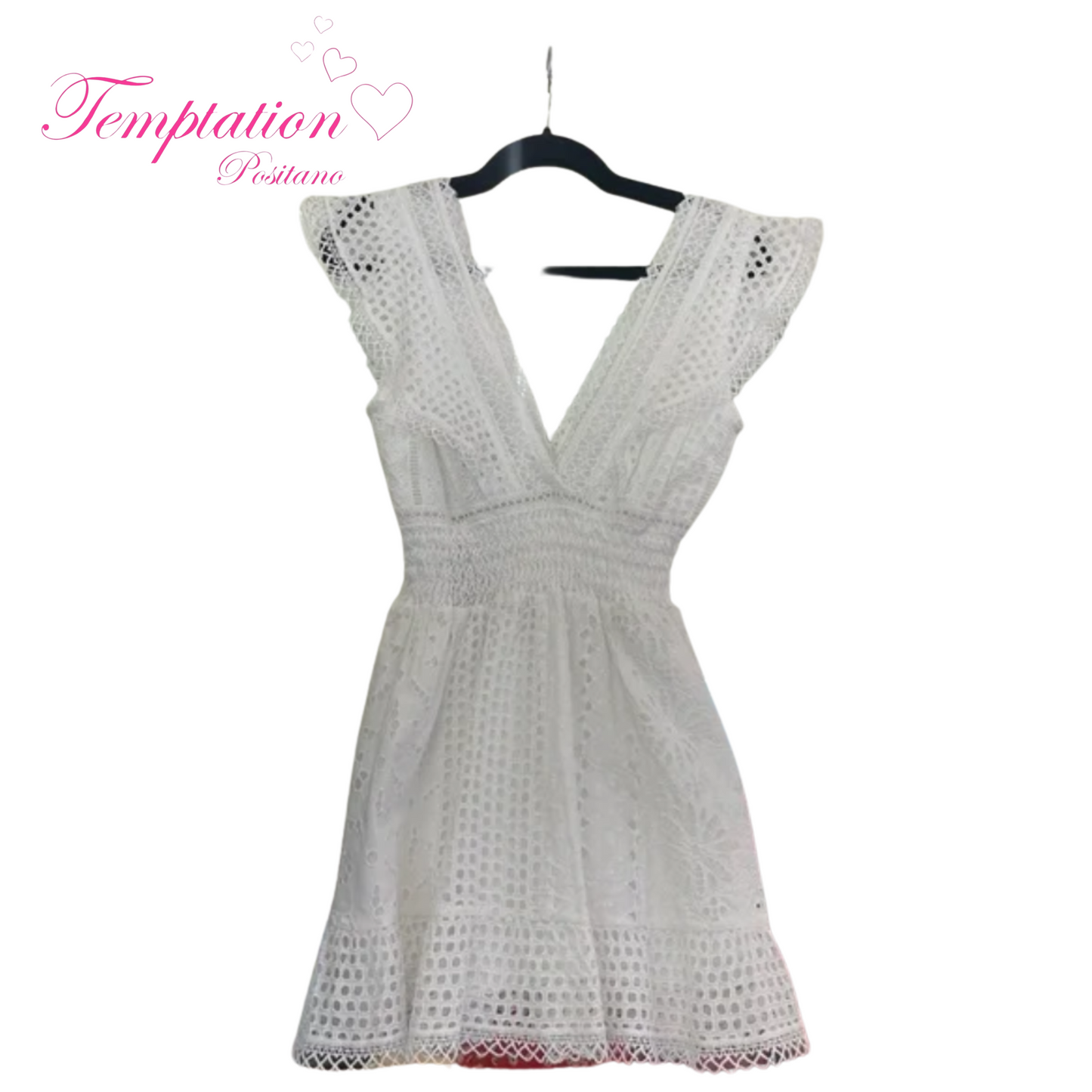 Temptation Positano Arno Mini Dress in Bianco