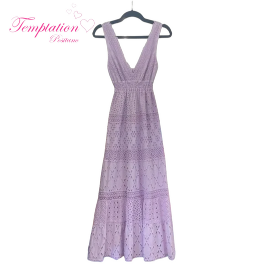 Temptation Positano Paglia Midi Dress in Lilla