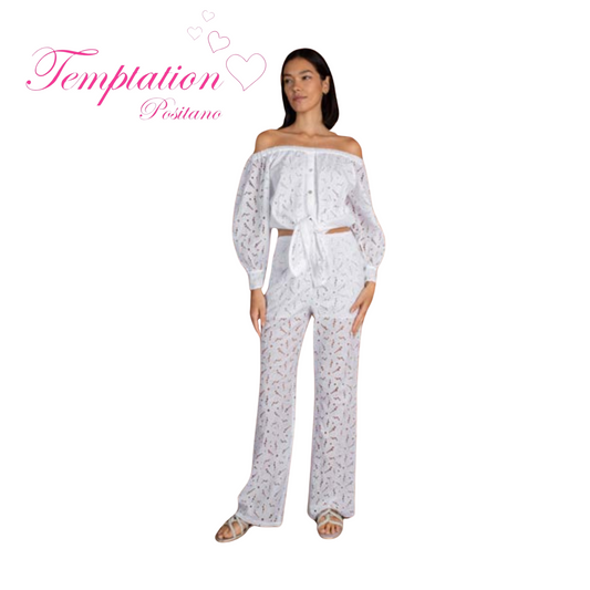 Temptation Positano Senna Button up off the shoulder top