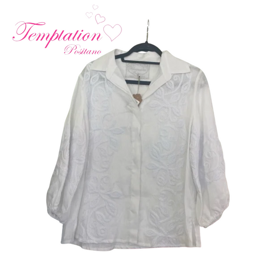 Temptation Positano Liro Button Up in Bianco