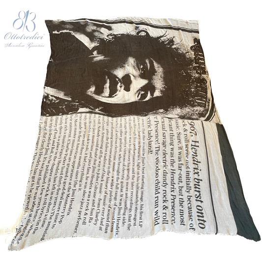 813 Ottotredici Jimi Hendrix News Print Scarf