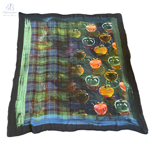 813 Ottotredici Apple and Plaid Print Scarf