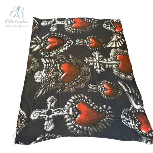 813 Ottotredici Sacred Heart Print Scarf