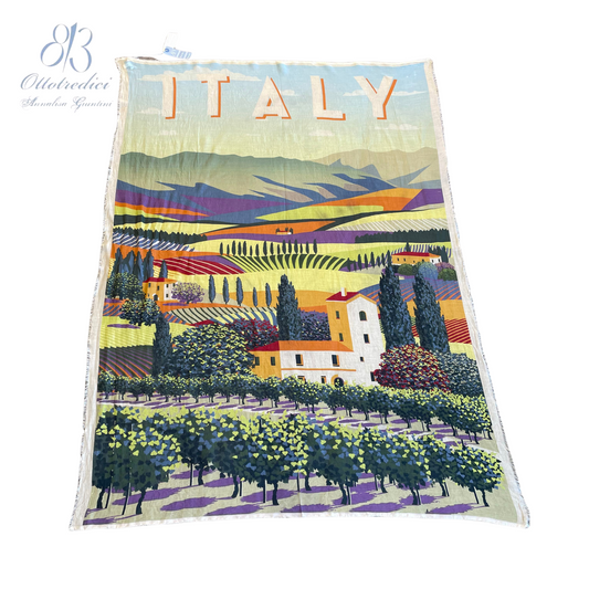 813 Ottotredici Italian Landscape Print Scarf