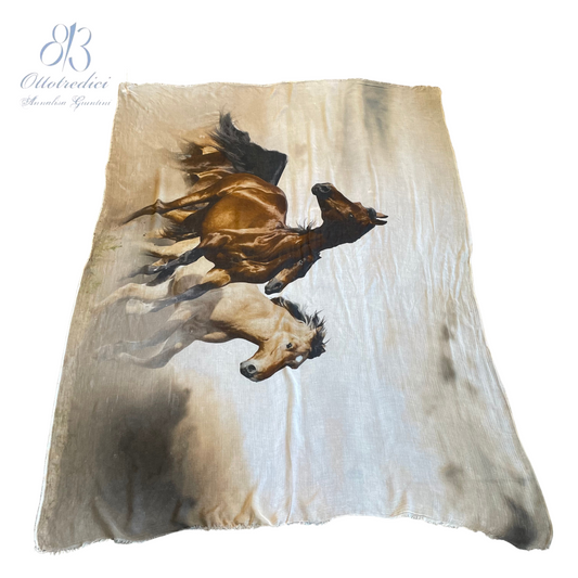 813 Ottotredici Horse Print Scarf