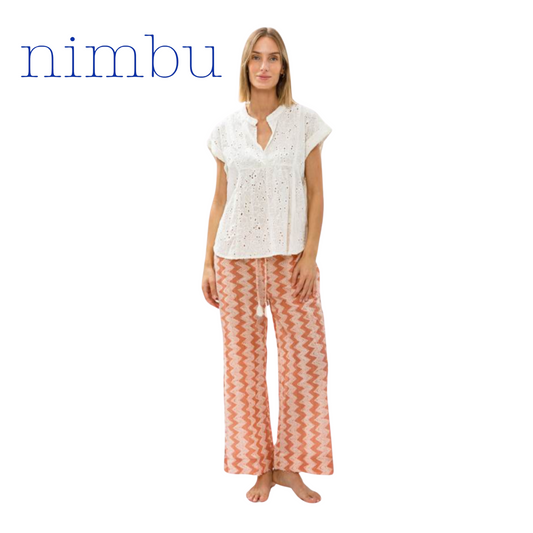 Nimbu Wide Pants in Shibory Terra