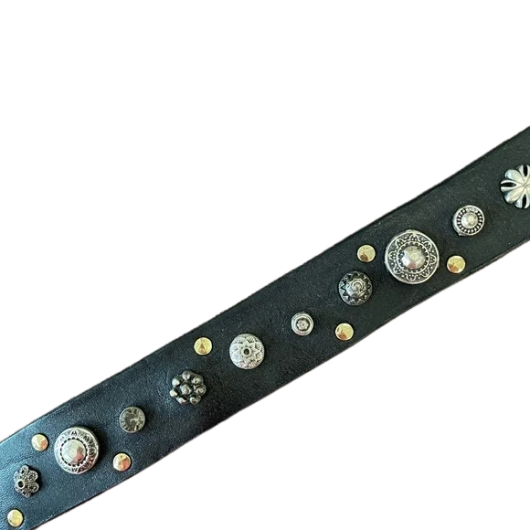 Campomaggi Embellished Leather Belt in Nero