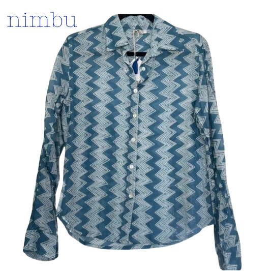 Nimbu Zu Shirt in Shibori Dusty Blue