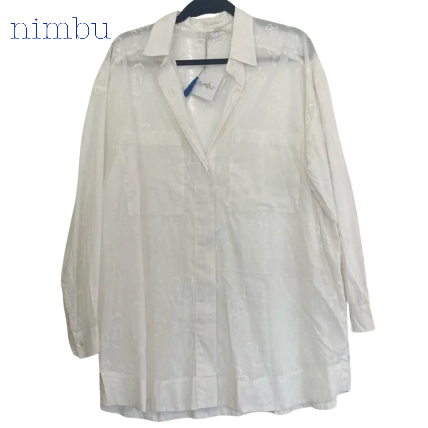 Nimbu Zuona Button Up In Poppy White