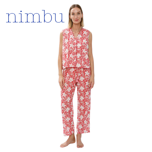 Nimbu PJ Pants in Poppy Rose