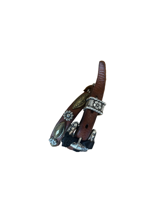 Campomaggi Studded Leather Double Wrapped Bracelet/Choker in Cognac