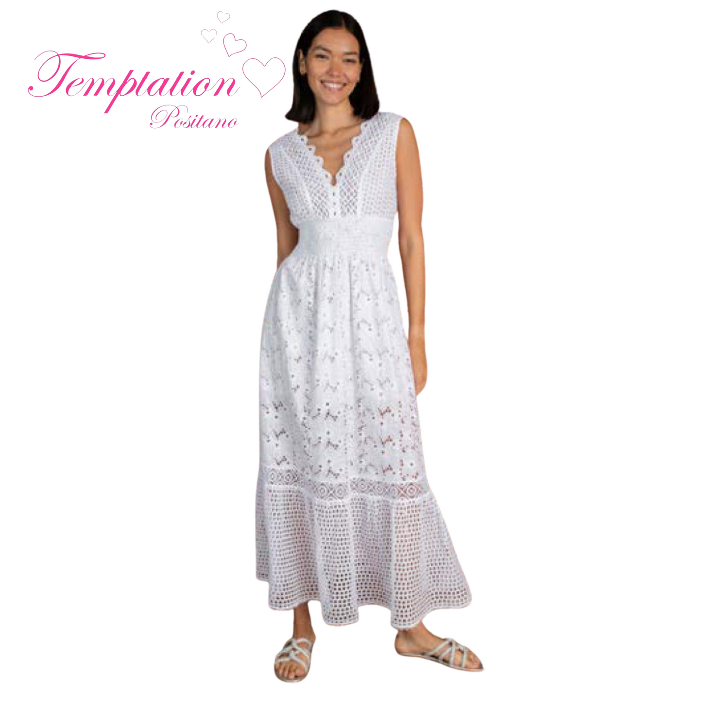 Temptation Positano Belice Dress in Bianco