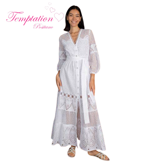 Temptation Positano Sesia Maxi Dress in Bianco