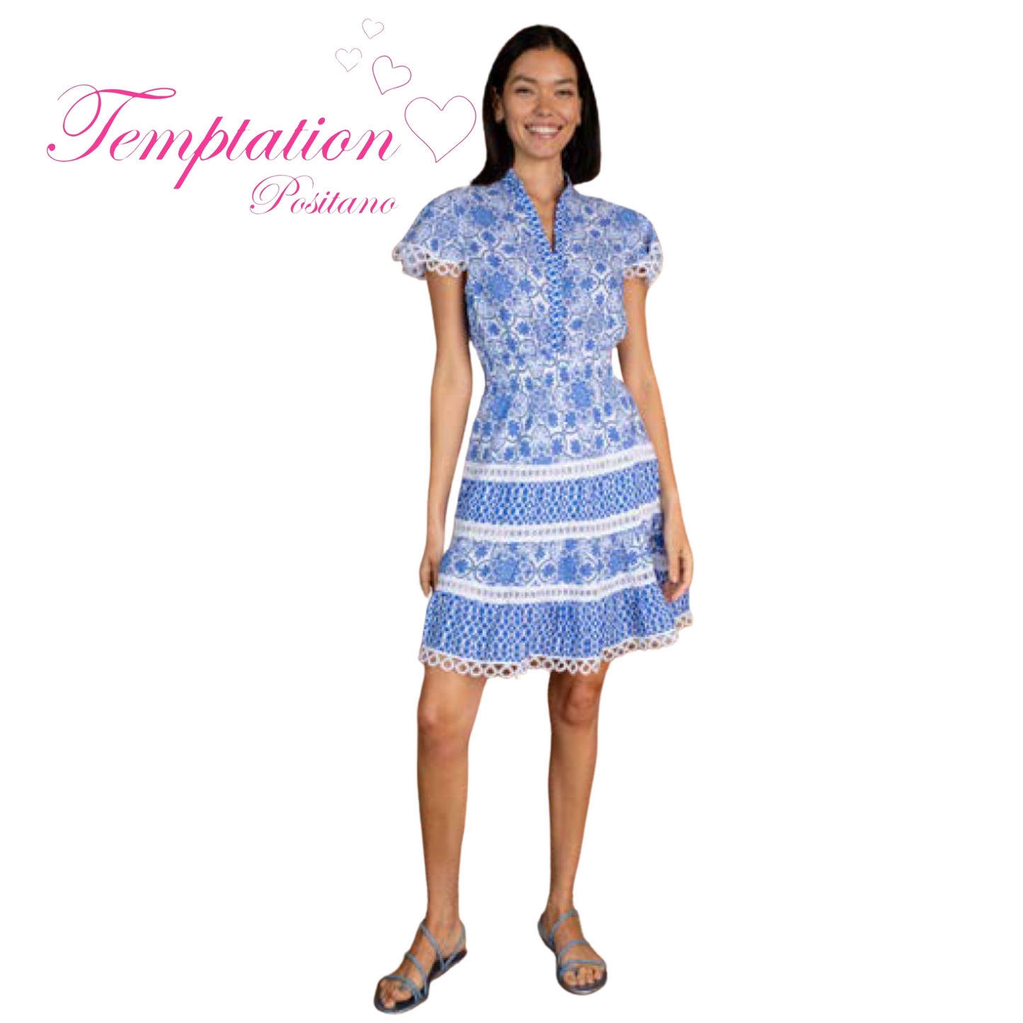 Temptation Positano Parana Mini Dress in Summer Blue