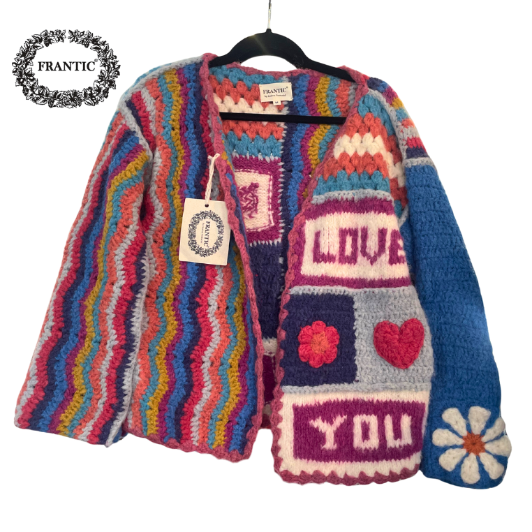 Frantic Rainbow Love Cardigan
