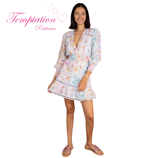 Temptation Positano Idice Mini Dress in Multi Cashmere